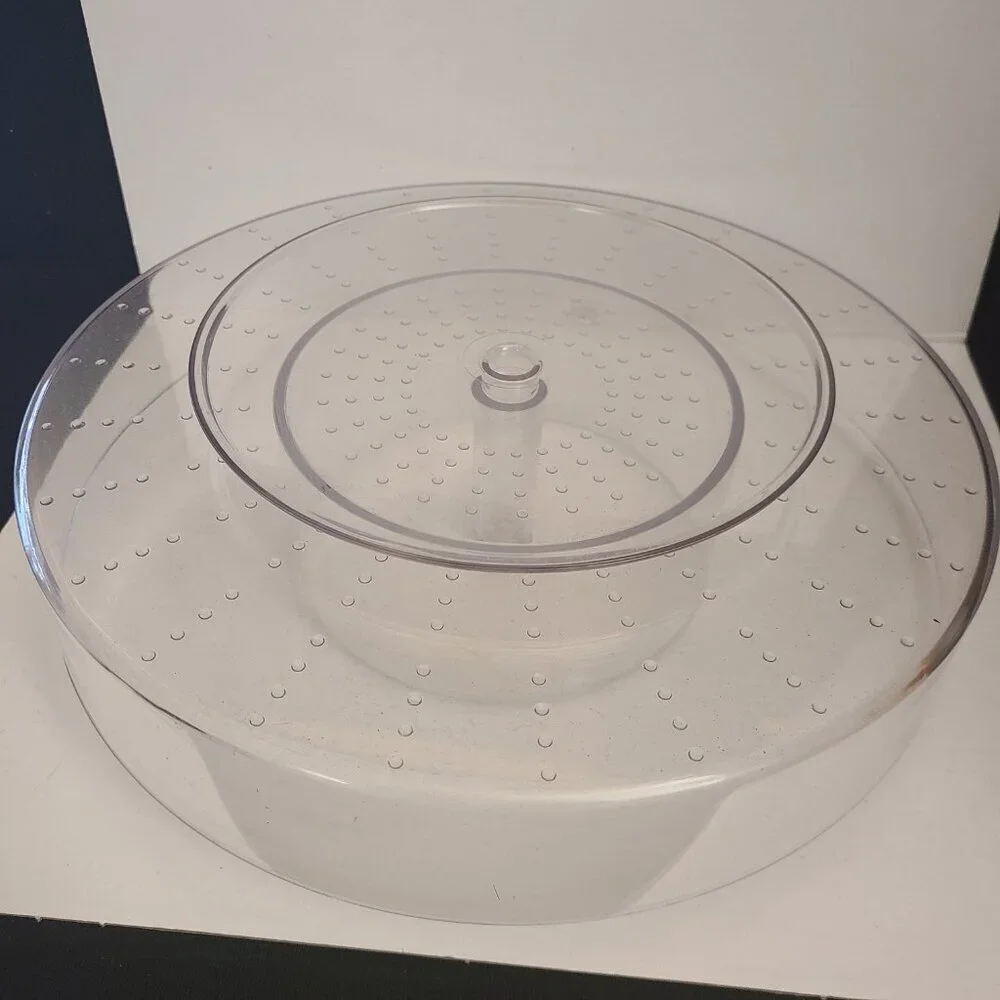 Clear Acrylic Round Spinning Make-Up Vanity Spice Organizer Lazy Susan Bullseye